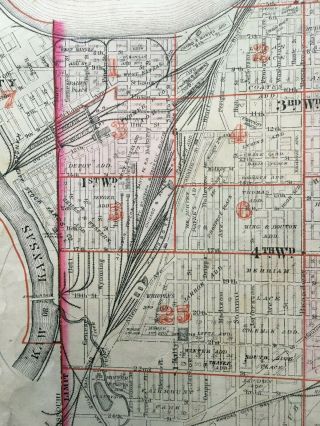 1886 CITY OF KANSAS CITY MISSOURI INDEX PAGE ST MARY ' S CEMETERY ATLAS MAP 2
