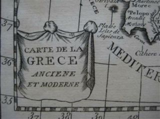 1778 Claude Buffier Miniature Map GREECE Albania Macedonia Crete Turkey 2