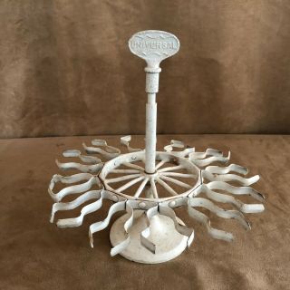 Universal Vintage Cast Iron Rotating Rubber Stamp Holder Post Office revolving 6