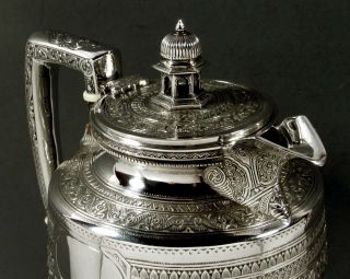 Scottish Sterling Silver Coffee Pot 1881 Indian Manner 5