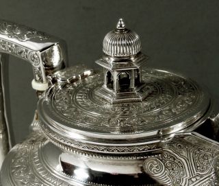 Scottish Sterling Silver Coffee Pot 1881 Indian Manner 6