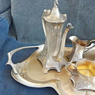 WMF Art Nouveau Silver Plated FULL Tea and Coffee Service 2