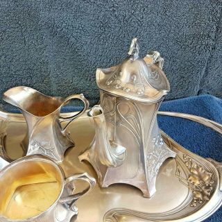 WMF Art Nouveau Silver Plated FULL Tea and Coffee Service 3