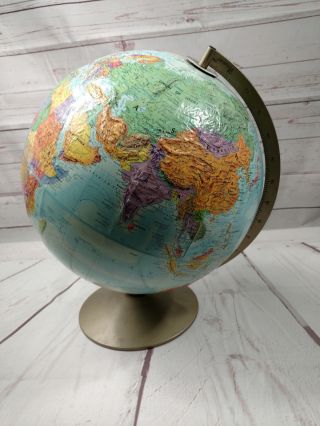 Vintage Replogle World Nation Series 12 " Globe W/ 3d Topographical Surface