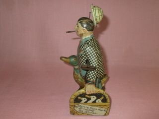 Antique Joe Penner & Goo Goo Duck Marx Tin Wind Up Mechanical Toy 1930 ' s 3