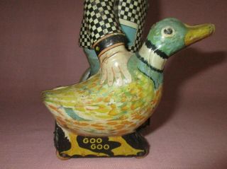 Antique Joe Penner & Goo Goo Duck Marx Tin Wind Up Mechanical Toy 1930 ' s 6