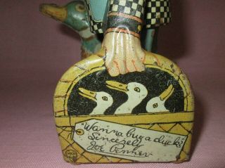 Antique Joe Penner & Goo Goo Duck Marx Tin Wind Up Mechanical Toy 1930 ' s 7