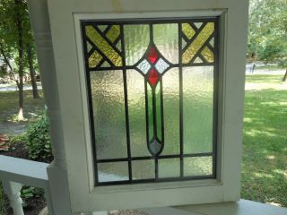 Jw - 39 - Pm Lovely Leaded Stained Glass Window W/double Protective Glass F/england