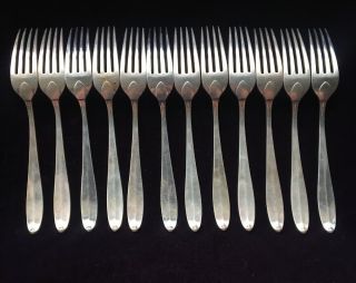 12 Vintage Sterling Reed & Barton French Antique Dinner Forks (231039) 2