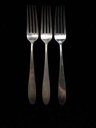 12 Vintage Sterling Reed & Barton French Antique Dinner Forks (231039) 3