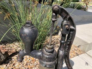 Antique Cast Iron Hand Brass CYLINDER WATER PUMP Good,  Duplex MFG CO Wis.  SMART 3
