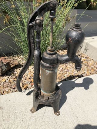 Antique Cast Iron Hand Brass CYLINDER WATER PUMP Good,  Duplex MFG CO Wis.  SMART 5