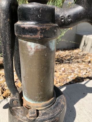 Antique Cast Iron Hand Brass CYLINDER WATER PUMP Good,  Duplex MFG CO Wis.  SMART 8