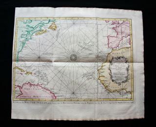 1747 Bellin & Schley - Western Atlantic Ocean,  America,  Africa Europa Usa Canada