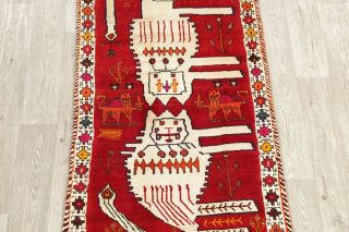 Tribal Persian Design Area Rug Hand - Knotted Wool Oriental Animal Pictorial 3 x 5 10