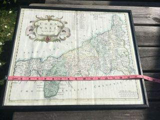 Robert Morden Map of Cornwall Circa 1695 with Later Hand Colouring 6