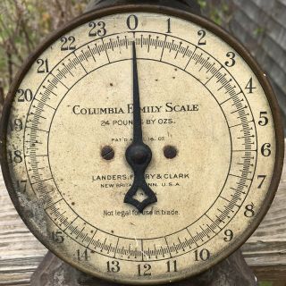 Antique C 1907 Kitchen Scale Columbia Family Landers Frary & Clark 24 lb 2