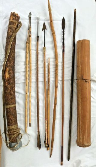 Bushman Of The Kalahari Desert,  Authentic Arrows And Quivers 1970 