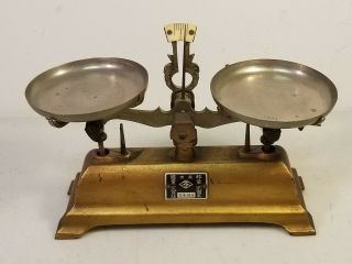 Vintage Cast Iron Balance Beam Platform Scale - Asian