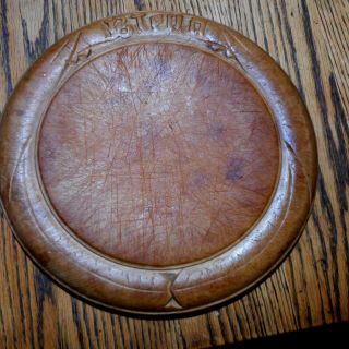 Round Primitive Bread board & Round wood Butter dish or butter press holder 2