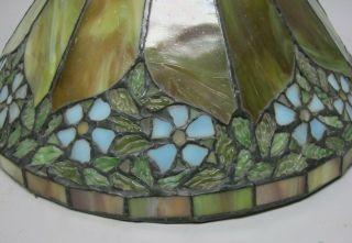 Antique UNIQUE LAMP Co (NY) for HANDEL Leaded Glass Shade c.  1915 stained art 2