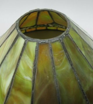 Antique UNIQUE LAMP Co (NY) for HANDEL Leaded Glass Shade c.  1915 stained art 3