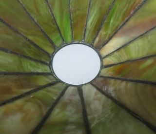 Antique UNIQUE LAMP Co (NY) for HANDEL Leaded Glass Shade c.  1915 stained art 5