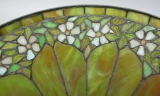 Antique UNIQUE LAMP Co (NY) for HANDEL Leaded Glass Shade c.  1915 stained art 6
