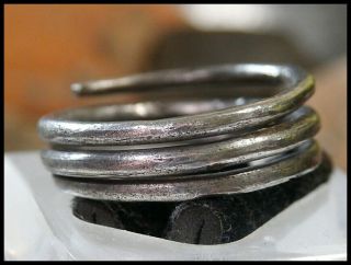 Very Fine Large Irish Norse Viking Silver Coiled Finger Ring