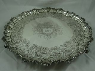 Magnificent,  George Ii Solid Silver Salver,  1747,  1626gm