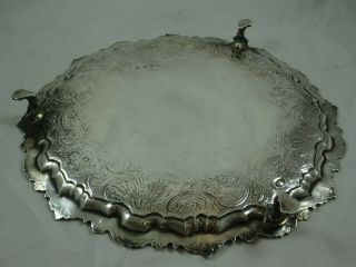 MAGNIFICENT,  GEORGE II solid silver SALVER,  1747,  1626gm 7