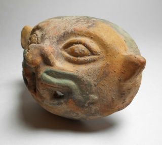 Rare Pre - Columbian JamaCoaque Shaman Jaguar Transformation Mask c.  350 BCE - 600 CE 2