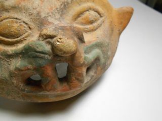 Rare Pre - Columbian JamaCoaque Shaman Jaguar Transformation Mask c.  350 BCE - 600 CE 4