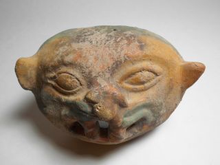 Rare Pre - Columbian JamaCoaque Shaman Jaguar Transformation Mask c.  350 BCE - 600 CE 6