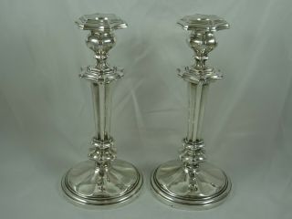 Stunning Pair,  French Solid Silver Candlesticks,  C1880,  795gm