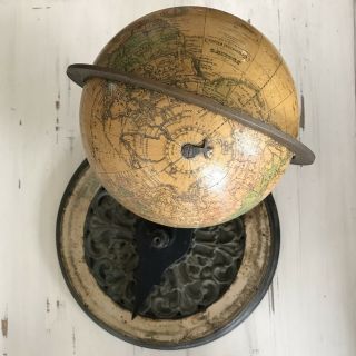 Joslin’s 1860 Terrestrial Globe,  Vintage 9” Revolving World Globe,  Antique Globe 3