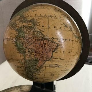 Joslin’s 1860 Terrestrial Globe,  Vintage 9” Revolving World Globe,  Antique Globe 4