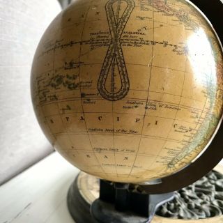 Joslin’s 1860 Terrestrial Globe,  Vintage 9” Revolving World Globe,  Antique Globe 5