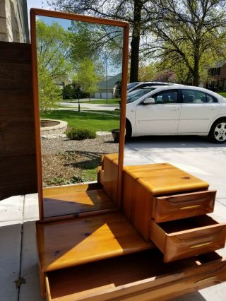 Rare Franklin Shockey Sculptured Pine Dresser And Side Table.  Mid Century