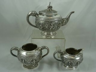 , Indian Silver Tea Set,  C1900,  879gm