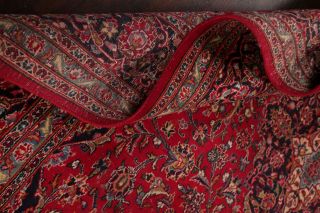 Vintage 10x13 Traditional Floral RED Persian Oriental Area Rug Hand - Knotted Wool 10