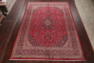 Vintage 10x13 Traditional Floral RED Persian Oriental Area Rug Hand - Knotted Wool 2