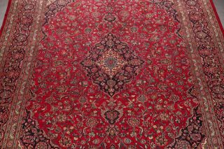Vintage 10x13 Traditional Floral RED Persian Oriental Area Rug Hand - Knotted Wool 3
