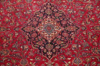 Vintage 10x13 Traditional Floral RED Persian Oriental Area Rug Hand - Knotted Wool 4