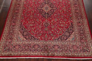 Vintage 10x13 Traditional Floral RED Persian Oriental Area Rug Hand - Knotted Wool 5