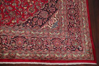 Vintage 10x13 Traditional Floral RED Persian Oriental Area Rug Hand - Knotted Wool 6