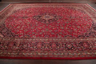 Vintage 10x13 Traditional Floral RED Persian Oriental Area Rug Hand - Knotted Wool 9