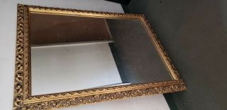 Vintage Collectable Antique Large Gold Framed Glass Wall Mirror