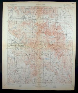 1901 Palm Springs California San Jacinto Hemet Rare Antique Usgs Topo Map