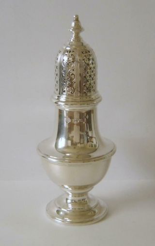 A Quality Large & Very Heavy Sterling Silver Sugar Caster Chester 1938 459 Grams